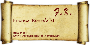 Francz Konrád névjegykártya