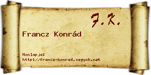 Francz Konrád névjegykártya